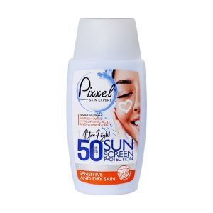 کرم ضد آفتاب بی رنگ پوست خشک و حساس پیکسل spf 50