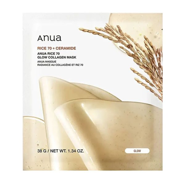 anua rice 70+ ceramide glow collagen mask